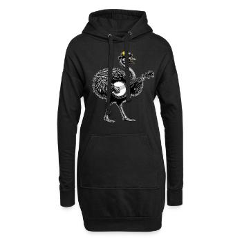 Straußentier Bluegrass Banjo Spieler - Hoodie-Kleid - Schwarz - Vorne