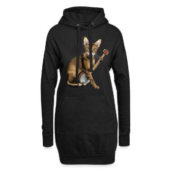Oriental Shorthair Cat Bluegrass Banjo Games - Sweat-shirt à capuche long Femme - noir - Devant