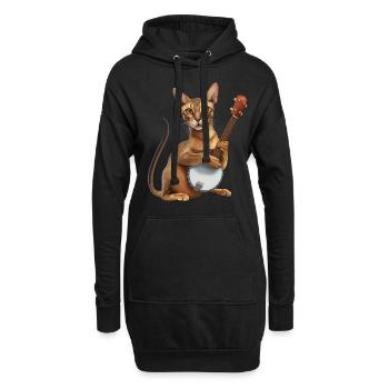 Oriental Shorthair Cat Bluegrass Banjo Games - Sweat-shirt à capuche long Femme - noir - Devant
