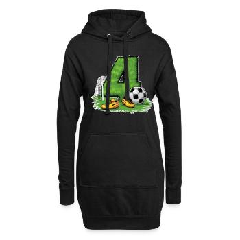 4ème anniversaire 4 ans de football Joueur de football - Sweat-shirt à capuche long Femme - noir - Devant