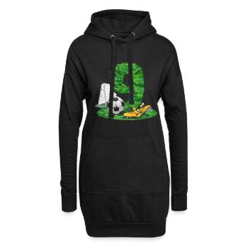 9. Geburtstag 9 Jahre Fußball Fußballspieler - Hoodie-Kleid - Schwarz - Vorne