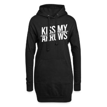 Archer de tir à l’arc Embrasse mes flèches - Sweat-shirt à capuche long Femme - noir - Devant