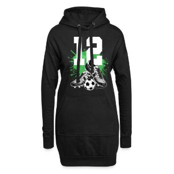 12e anniversaire 12 ans de football Joueur de football - Sweat-shirt à capuche long Femme - noir - Devant