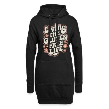 Das Glutenfreie Leben Genießen - Hoodie-Kleid - Schwarz - Vorne