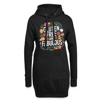 Sans gluten et fabuleux – vivre sans gluten - Sweat-shirt à capuche long Femme - noir - Devant