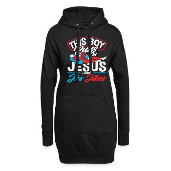 Dieser Junge Lebt Für Jesus Und Jiu Jitsu - Hoodie-Kleid - Schwarz - Vorne