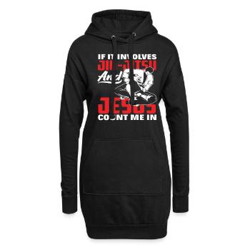Quand il s'agit de Jiu-Jitsu et de Jésus, je suis là - Sweat-shirt à capuche long Femme - noir - Devant