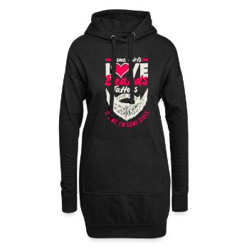 Soins de la barbe Beard Lover Hommes Barbe - Sweat-shirt à capuche long Femme - noir - Devant