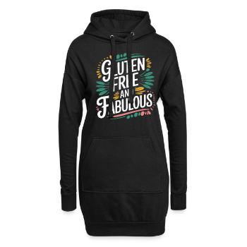 Glutenfrei Und Fabelhaft Motiv - Hoodie-Kleid - Schwarz - Vorne