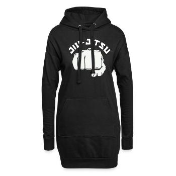 Graphismes de poing de jiu-jitsu cool - Sweat-shirt à capuche long Femme - noir - Devant