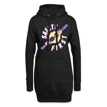 Safety First Sicherheit Sicherheitsgurt - Hoodie-Kleid - Schwarz - Vorne