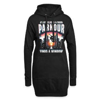 Coureurs de Parkour Parkour - Sweat-shirt à capuche long Femme - noir - Devant