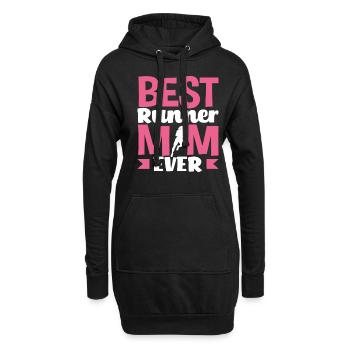 Meilleure maman coureuse de tous les temps - Sweat-shirt à capuche long Femme - noir - Devant
