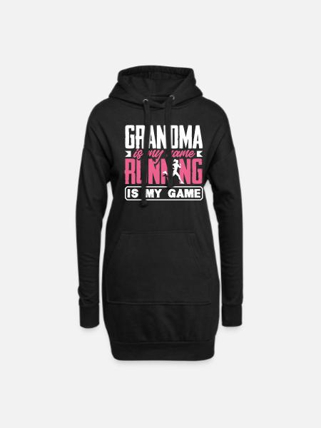 Oma Ist Mein Name Laufen Mein Spiel - Hoodie-Kleid - Schwarz