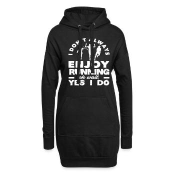 Ich Geniesse Immer Laufen Oh Ja - Hoodie-Kleid - Schwarz - Vorne