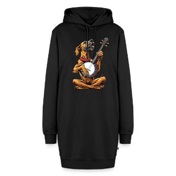 Great Dane Dog Joueur de banjo bluegrass - Sweat-shirt à capuche long Femme - noir - Devant