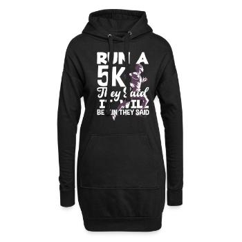 Courir un 5 km, ils ont dit que ce serait amusant - Sweat-shirt à capuche long Femme - noir - Devant