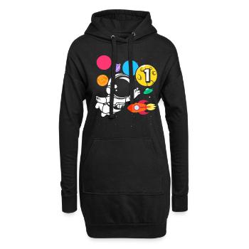 1. Geburtstag Jungen 1 Jahr Astronaut Geburtstag - Hoodie-Kleid - Schwarz - Vorne