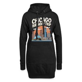 Horizon de voyage d’anniversaire à Chicago - Sweat-shirt à capuche long Femme - noir - Devant