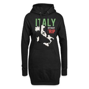 Italien Geburtstag Reise - Hoodie-Kleid - Schwarz - Vorne