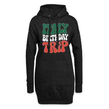 Italien Geburtstag Reise T-Shirt Design - Hoodie-Kleid - Schwarz - Vorne