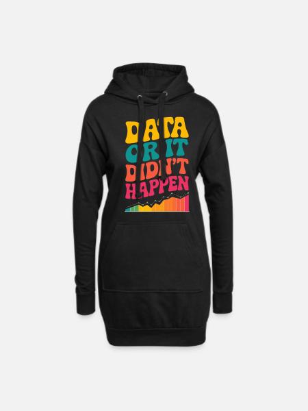 Data Analyst Data Scientist Data Engineer Data Or - Hoodie-Kleid - Schwarz