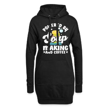 Angetrieben Von Seifenherstellung Und Kaffee - Hoodie-Kleid - Schwarz - Vorne