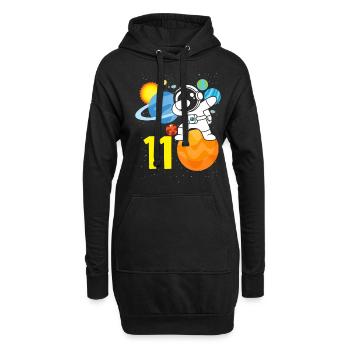 11. Geburtstag Jungen Astronaut Geburtstag - Hoodie-Kleid - Schwarz - Vorne