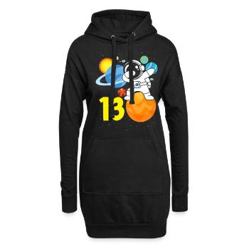 13. Geburtstag Jungen Astronaut Geburtstag - Hoodie-Kleid - Schwarz - Vorne