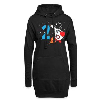 2. Geburtstag Jungen 2 Jahre Astronaut Geburtstag - Hoodie-Kleid - Schwarz - Vorne