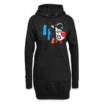 4ème anniversaire garçons 4 ans astronaute anniversaire - Sweat-shirt à capuche long Femme - noir - Devant