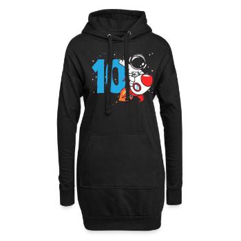 10. Geburtstag Jungen Astronaut Geburtstag - Hoodie-Kleid - Schwarz - Vorne