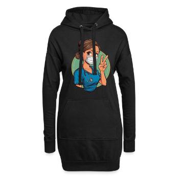 Lustige Krankenschwester mit Humor - Hoodie-Kleid - Schwarz - Vorne