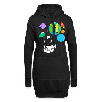 11. Geburtstag Jungen Astronaut Geburtstag - Hoodie-Kleid - Schwarz - Vorne