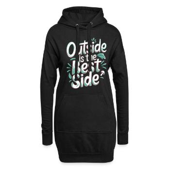 Outside Is The Best Side - Hoodie-Kleid - Schwarz - Vorne