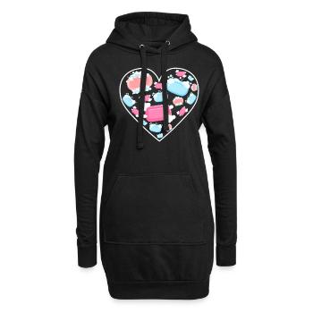 Cœurs de savon pour la propreté et l’entretien - Sweat-shirt à capuche long Femme - noir - Devant