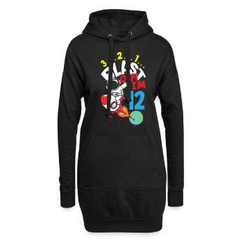 12. Geburtstag Jungen Astronaut Geburtstag - Hoodie-Kleid - Schwarz - Vorne