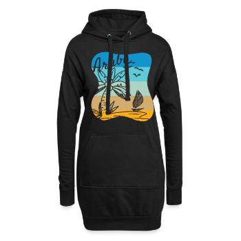 Aruba I Strand Meer Surfen Urlaub Palmen - Hoodie-Kleid - Schwarz - Vorne