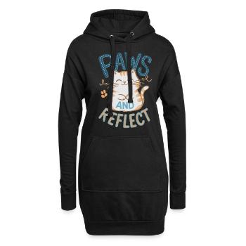 Pfoten Und Reflektier Yoga Meditation Katze - Hoodie-Kleid - Schwarz - Vorne