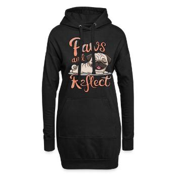 Pug Paws And Reflect Yoga Mediation - Hoodie-Kleid - Schwarz - Vorne