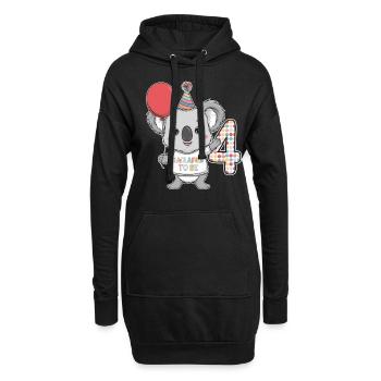 4th Birthday Koala Kaolafied To Be - Hoodie Dress - black - Front