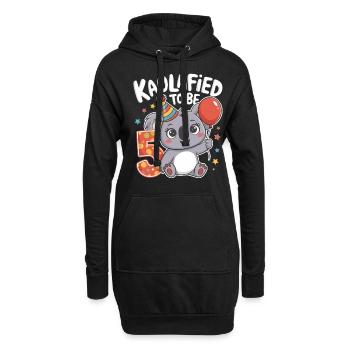 5ème anniversaire Koala Koalafied Motif Amusant - Sweat-shirt à capuche long Femme - noir - Devant