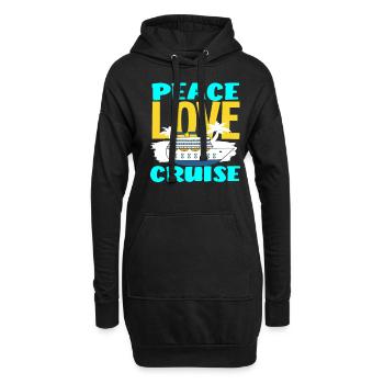 Expérience de vacances en croisière Peace Love - Sweat-shirt à capuche long Femme - noir - Devant