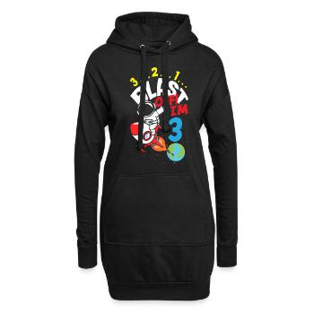 3ème anniversaire garçons 3 ans astronaute anniversaire - Sweat-shirt à capuche long Femme - noir - Devant