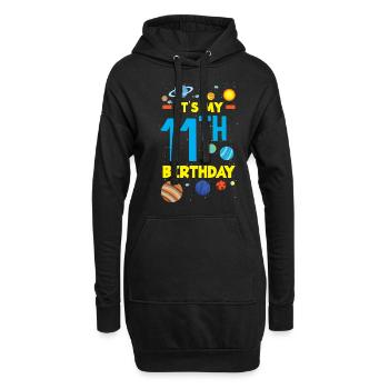 11. Geburtstag Jungen Astronaut Geburtstag - Hoodie-Kleid - Schwarz - Vorne