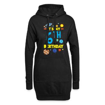 6. Geburtstag Jungen 6 Jahre Astronaut Geburtstag - Hoodie-Kleid - Schwarz - Vorne