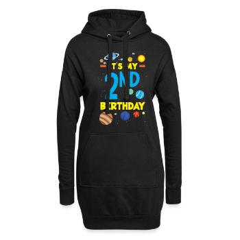 2. Geburtstag Jungen 2 Jahre Astronaut Geburtstag - Hoodie-Kleid - Schwarz - Vorne