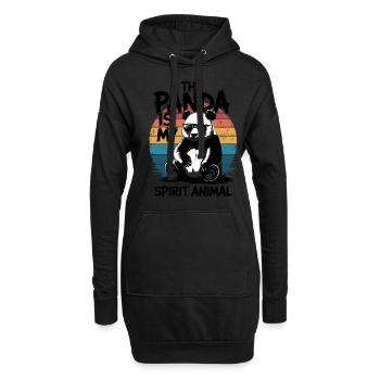 The Panda Is My Spirit Animal Retro Sonnenbrille - Hoodie-Kleid - Schwarz - Vorne