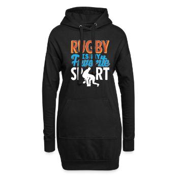 Rugby Ist Mein Lieblingssport - Hoodie-Kleid - Schwarz - Vorne