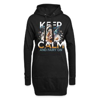 Fee Fairycore Keep calm and fairy on - Hoodie-Kleid - Schwarz - Vorne
